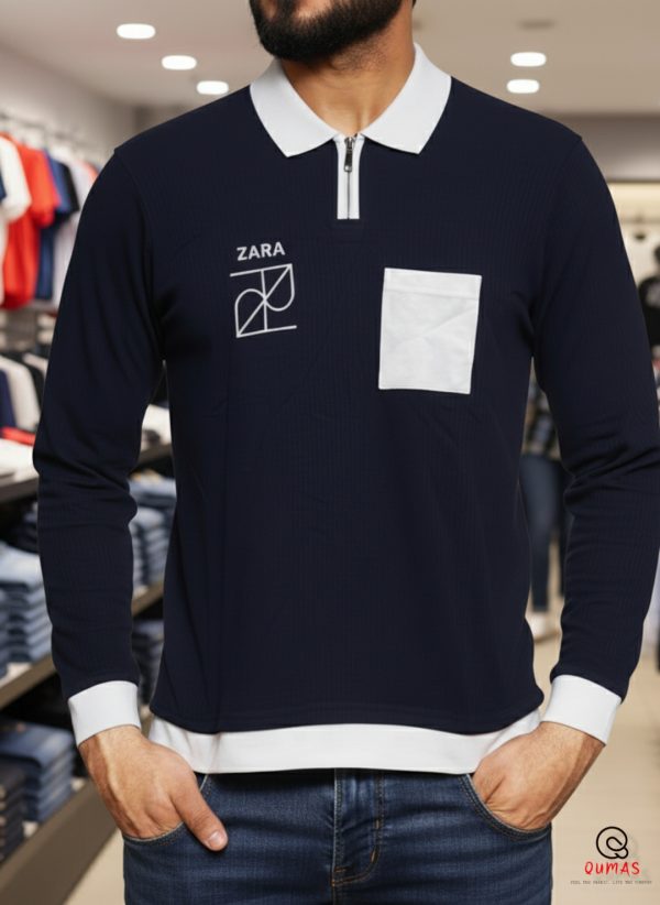 Zara long-sleeve Classic Contrast Polo