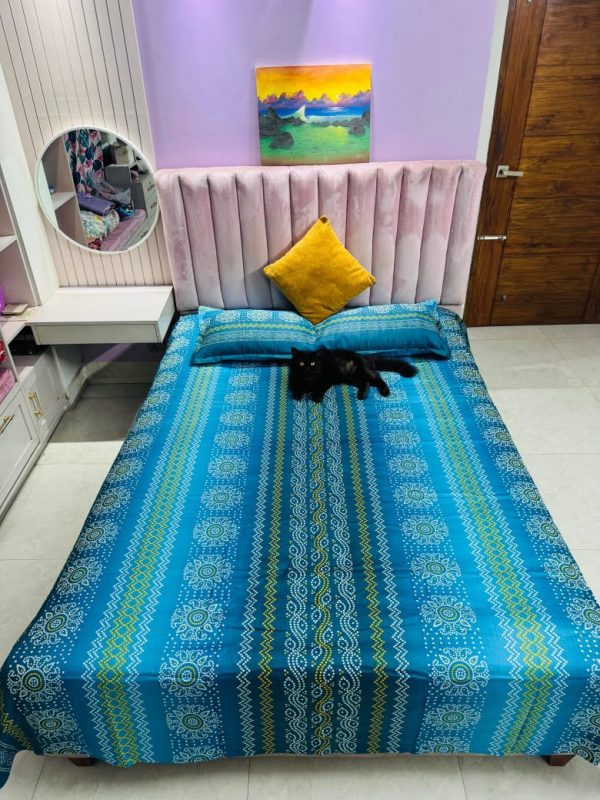 ওশান ব্রিজ কটন বেডশিট – নীল প্যাটার্ন