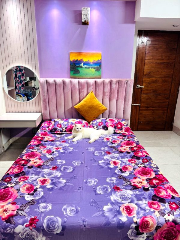 ল্যাভেন্ডার ব্লসম – ফ্লোরাল কটন বেডশিট সেট